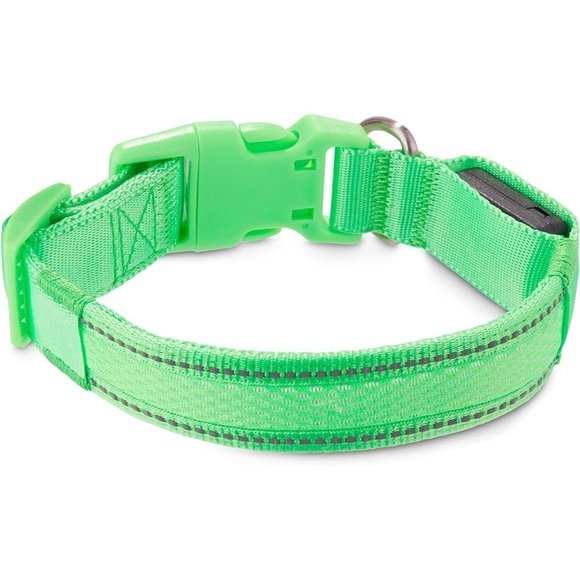 Good 2 Go LED Light Up Dog Collar Size: L/XL - Green (2 Light Modes) New - Picture 3 of 6